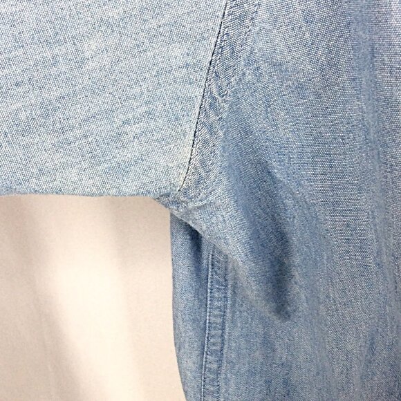 Carhartt Denim Chambray Men's Shirt 2XLT / 3XLT Short Sleeve Button Down READ - Picture 7 of 11